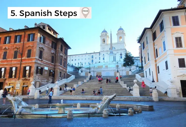 the spanish steps at dusk in rome