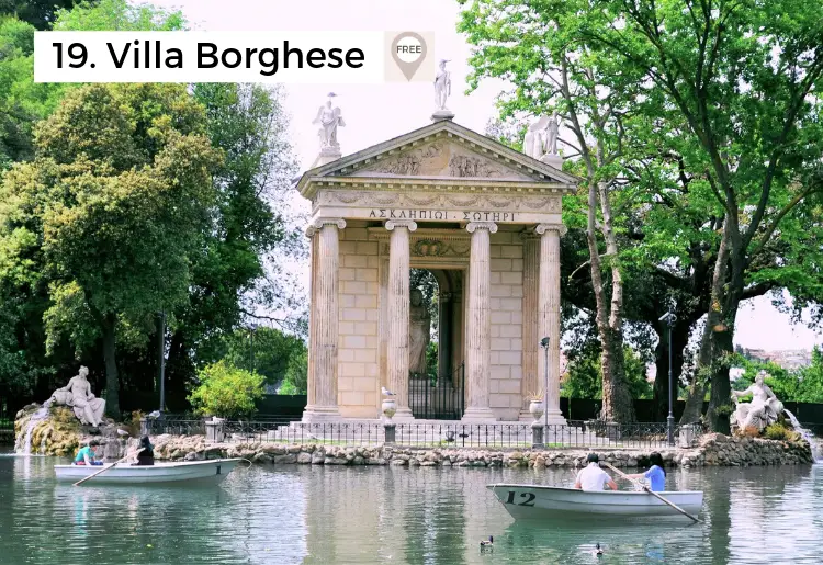 pond at villa borghese 