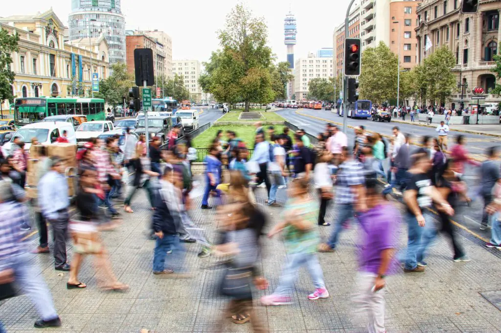 crowded city center