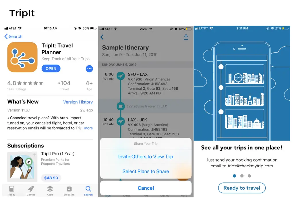 tripit is the best travel app for planning