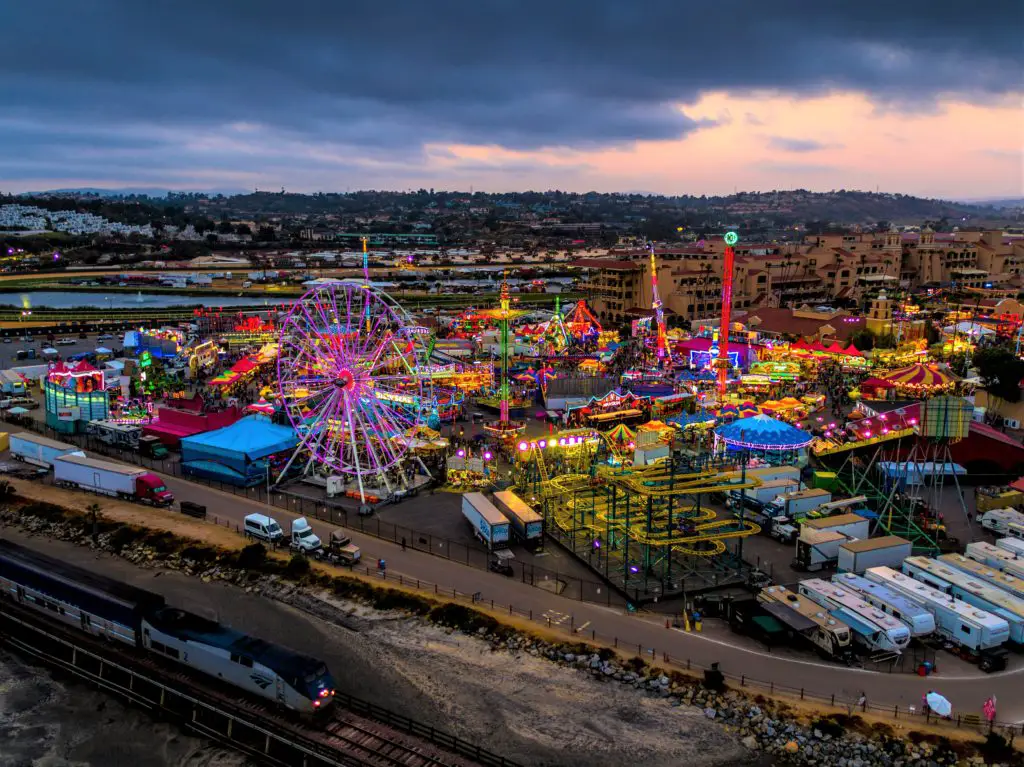 nighttime at del mar fairgrounds