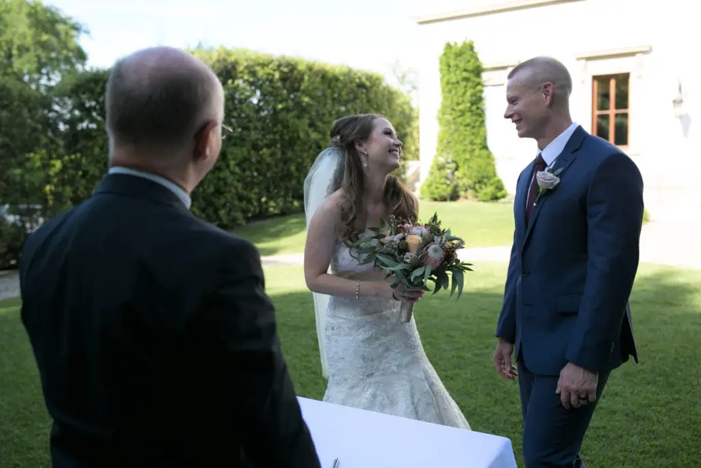 small outdoor destination wedding ceremony in italy