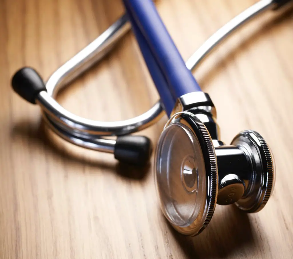 stethoscope lying in a doctor's office