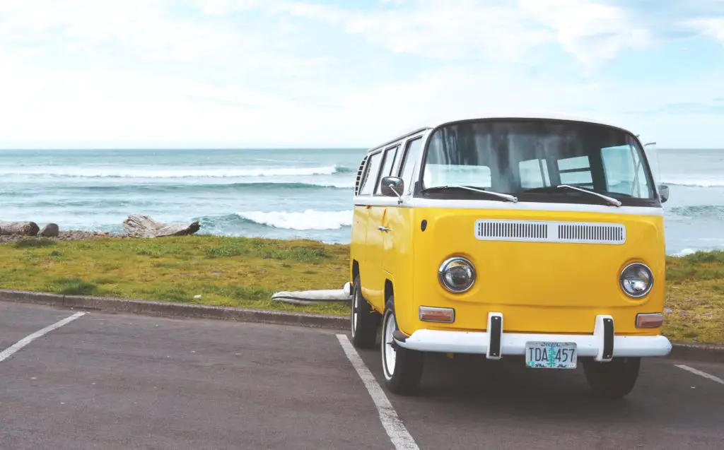 volkswagon van at the beach