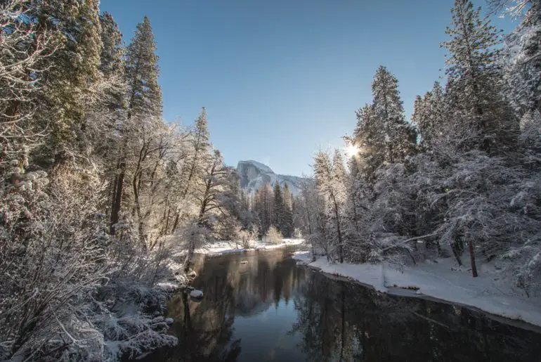 yosemite in winter is beautiful and tranquil