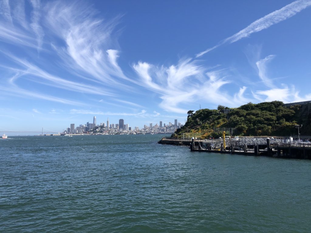view of alcatraz island with san francisco in the distance