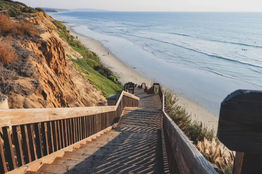 stairs down to beach in encinitas