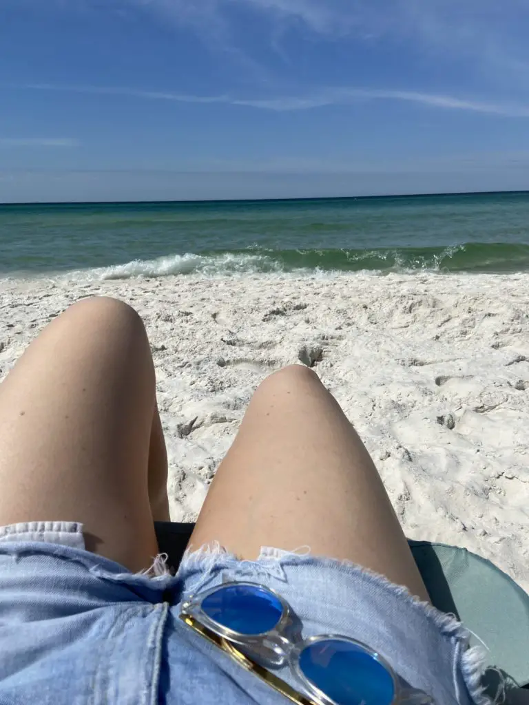 laying out on the beach