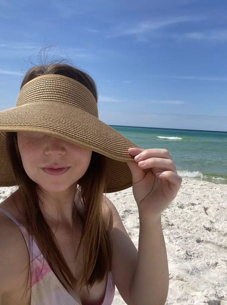 a roll-up travel sun hat for the beach